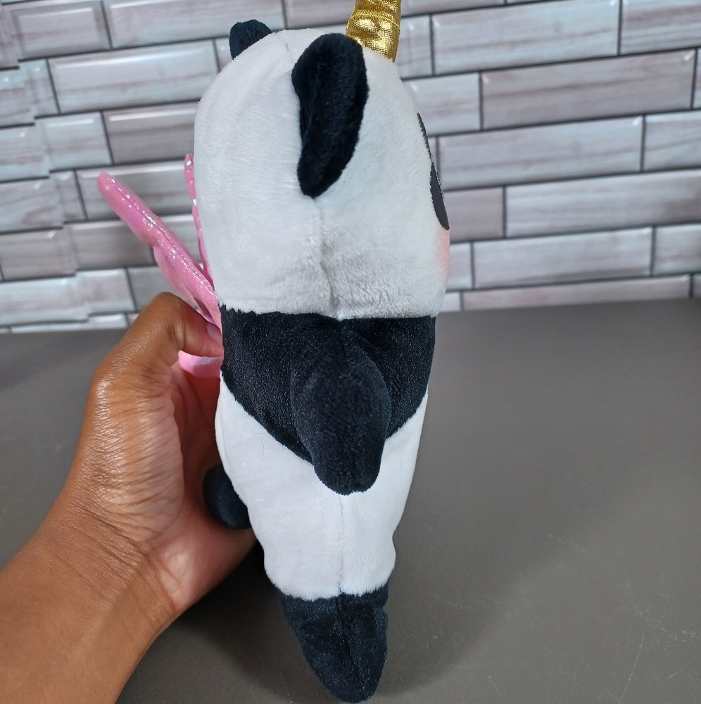 •8" Justice Pandacorn Plush Panda Bear Unicorn Stuffed Animal Toy Pink Wings - Picture 6 of 15